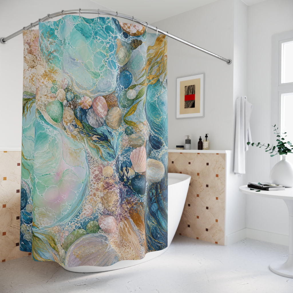 Opal Tide Pools Shower Curtain