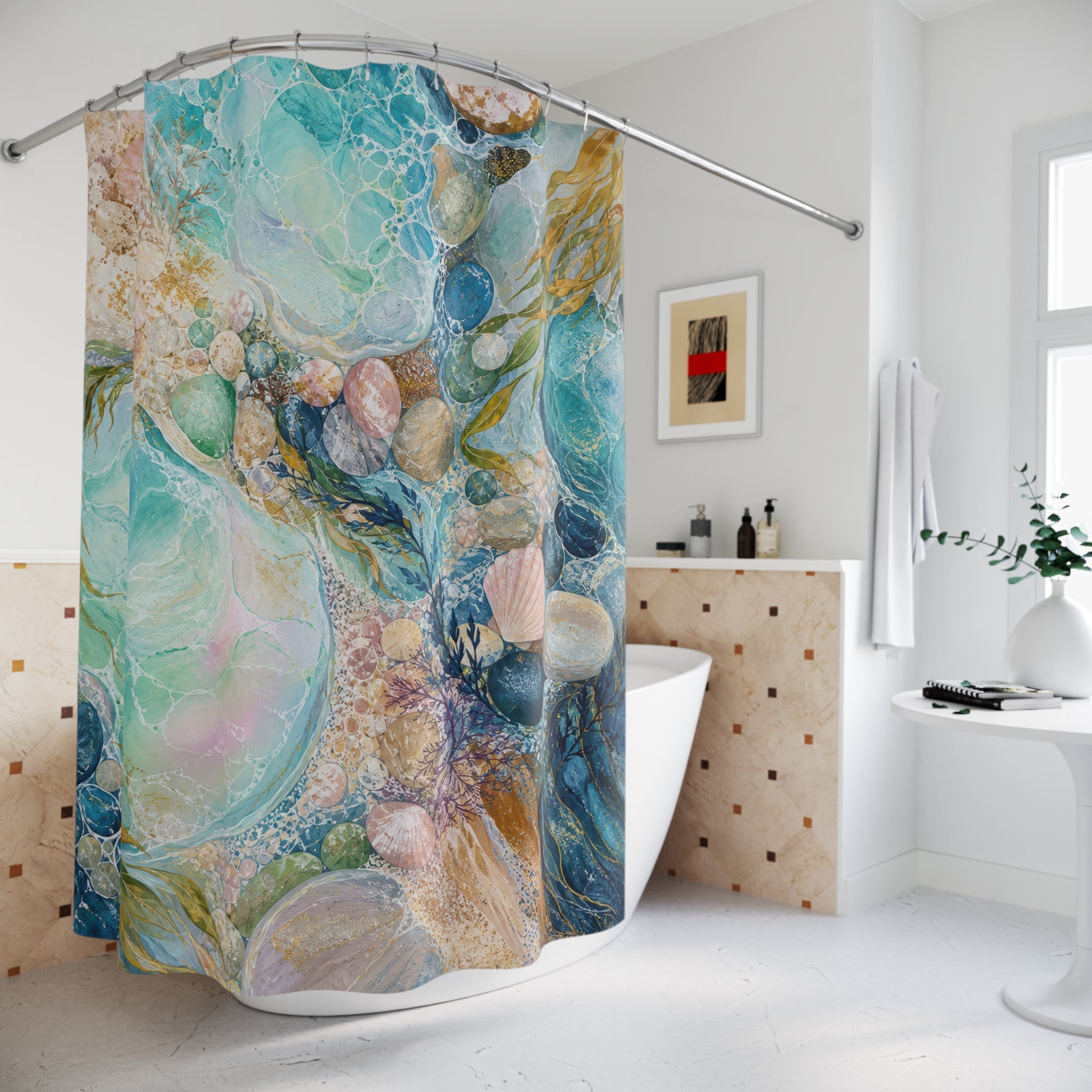 Opal Tide Pools Shower Curtain