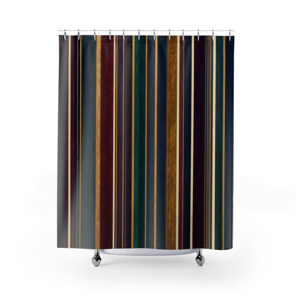 Dark Rainbow Vertical Stripe Shower Curtain
