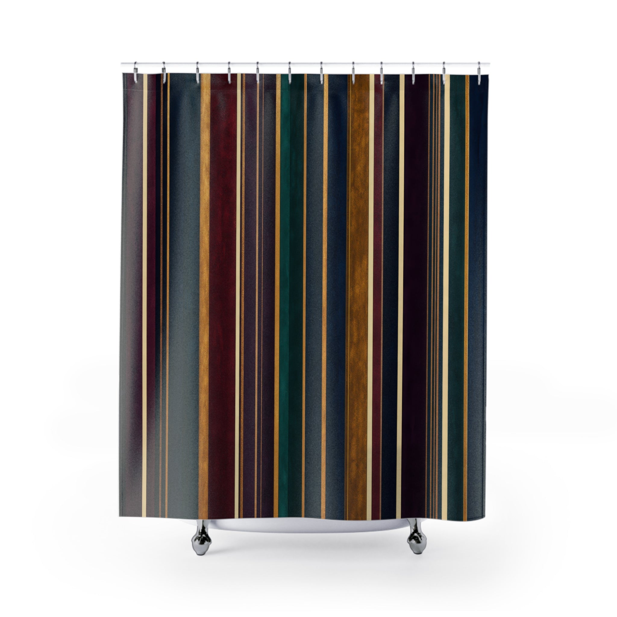 Dark Rainbow Vertical Stripe Shower Curtain