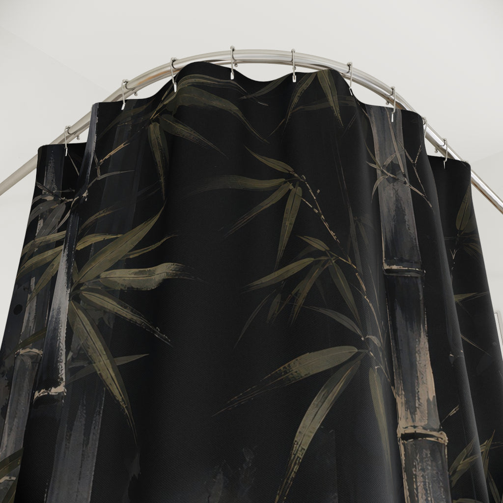 Dark Bamboo Botanical Shower Curtain
