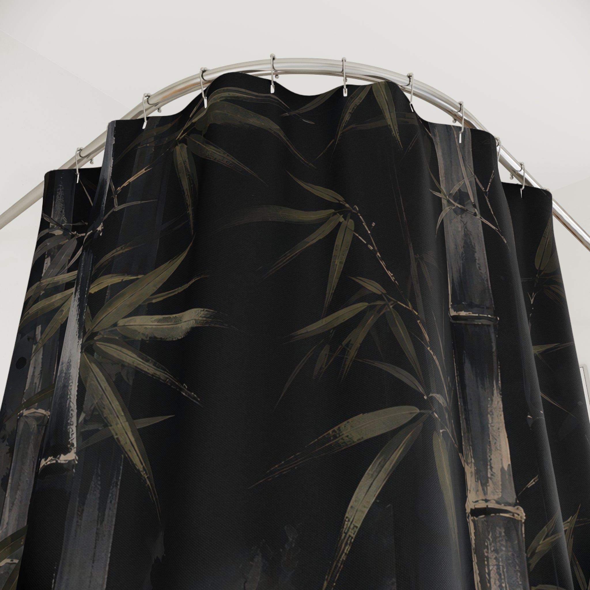 Dark Bamboo Botanical Shower Curtain