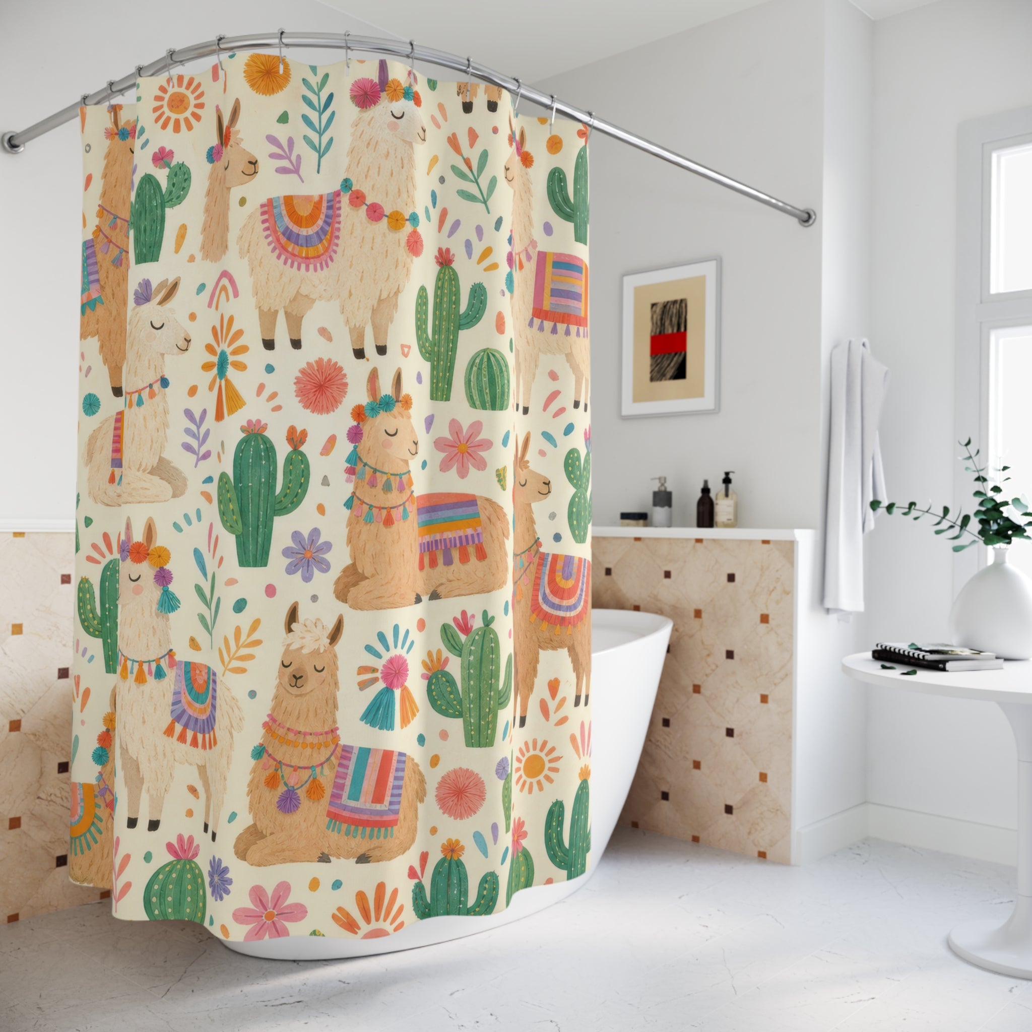 Kids Llama Shower Curtain
