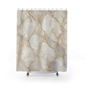 White and Gold Shower Curtain