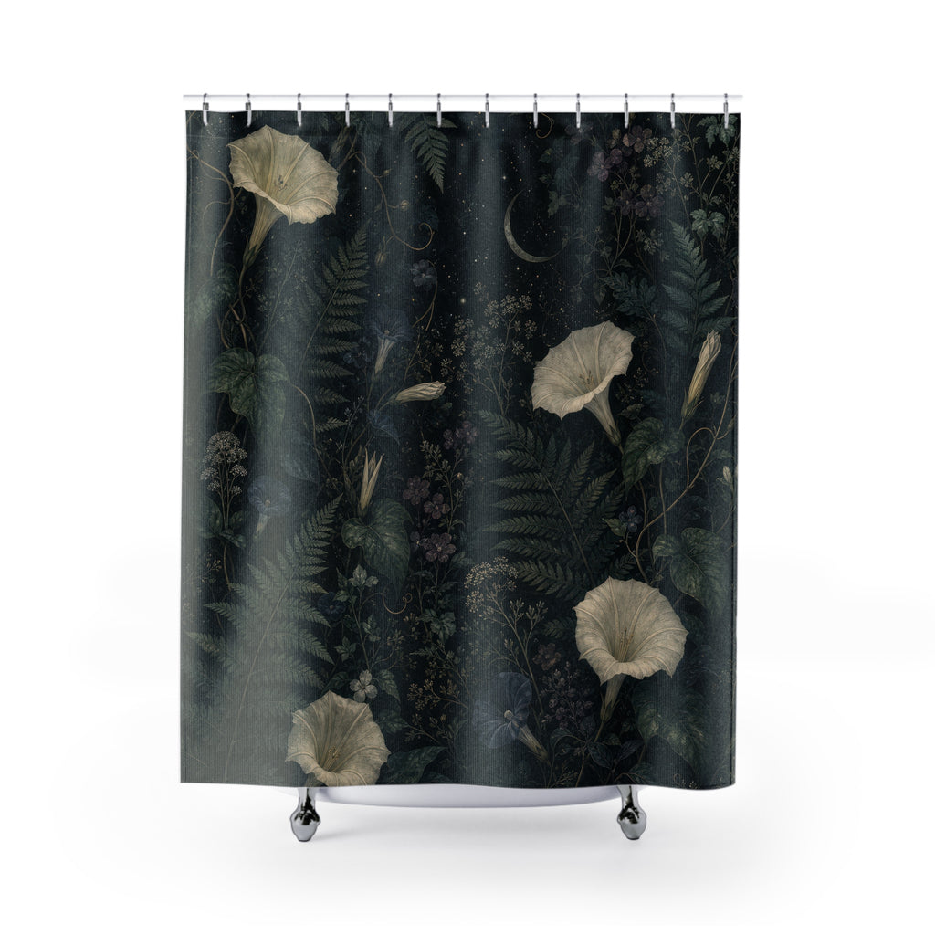 Dark Moon Garden Shower Curtain