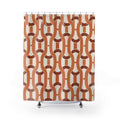 Terracotta Chain Link Lattice Shower Curtain