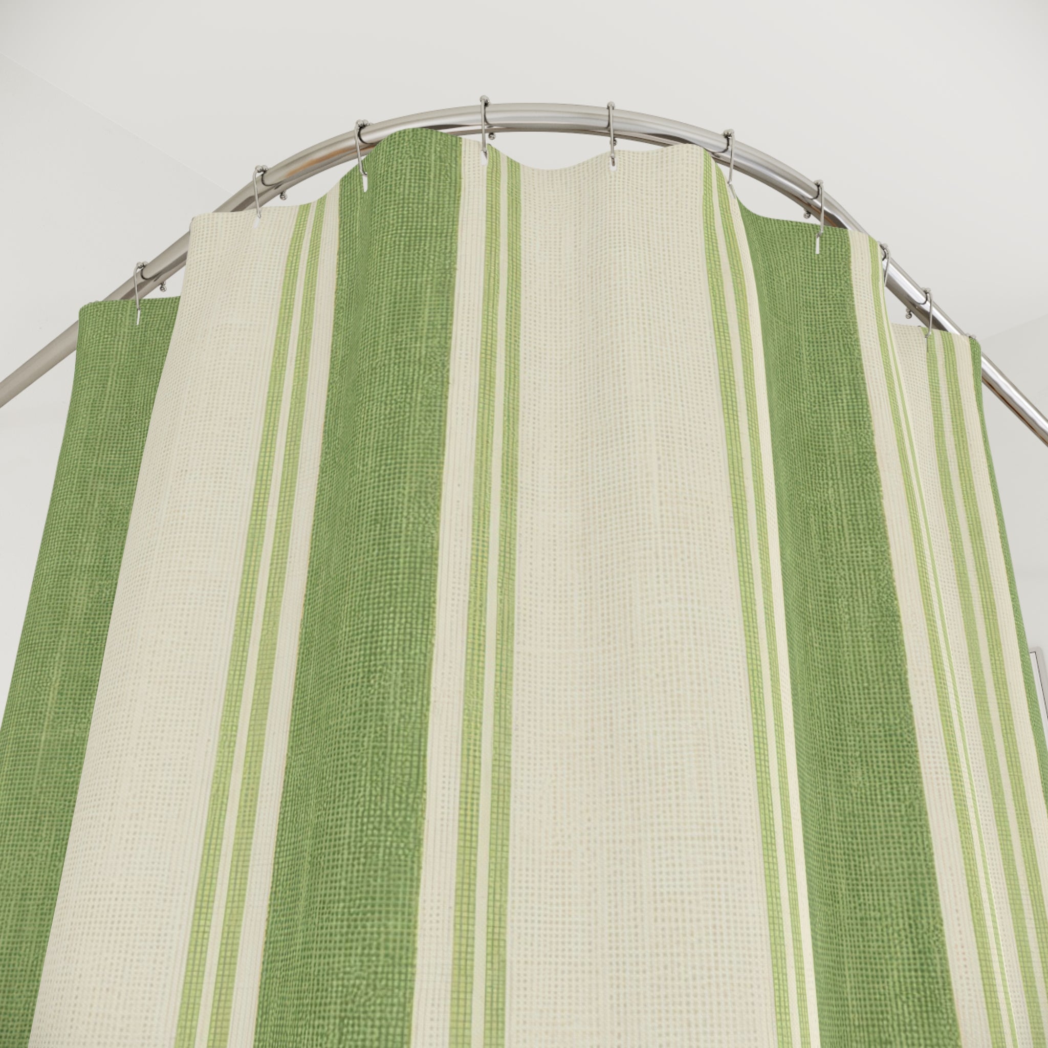 Clover Green Stripe Shower Curtain