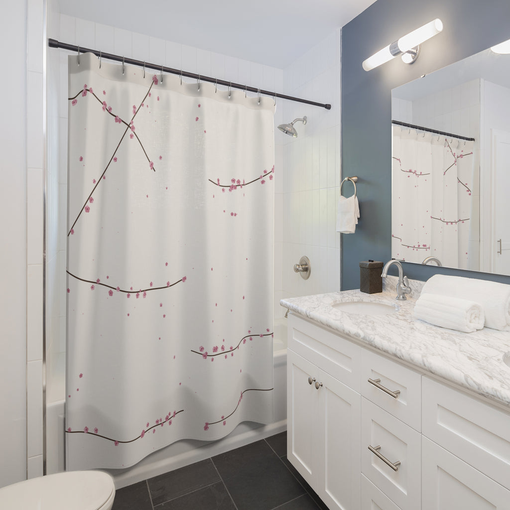 Cherry Blossom Shower Curtain – Pink Japanese Sakura