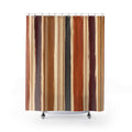 Tan Ivory Fine Pinstripe Shower Curtain