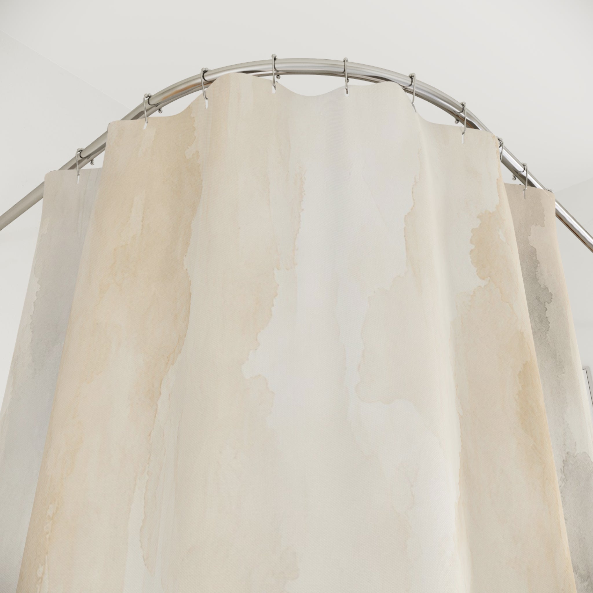 Beige Watercolor Wash Shower Curtain