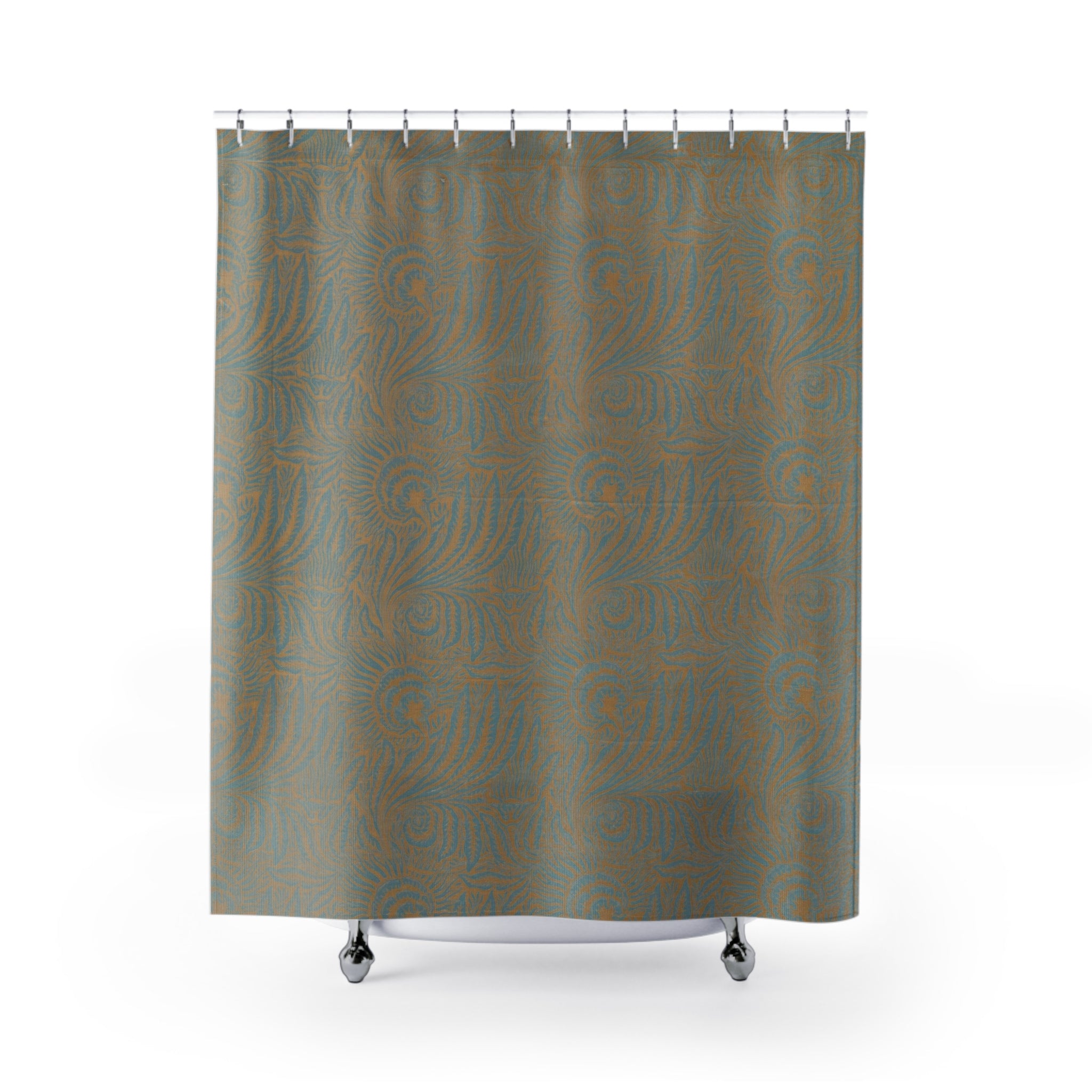 Mackmurdo Single Flower Shower Curtain – Blue & Beige