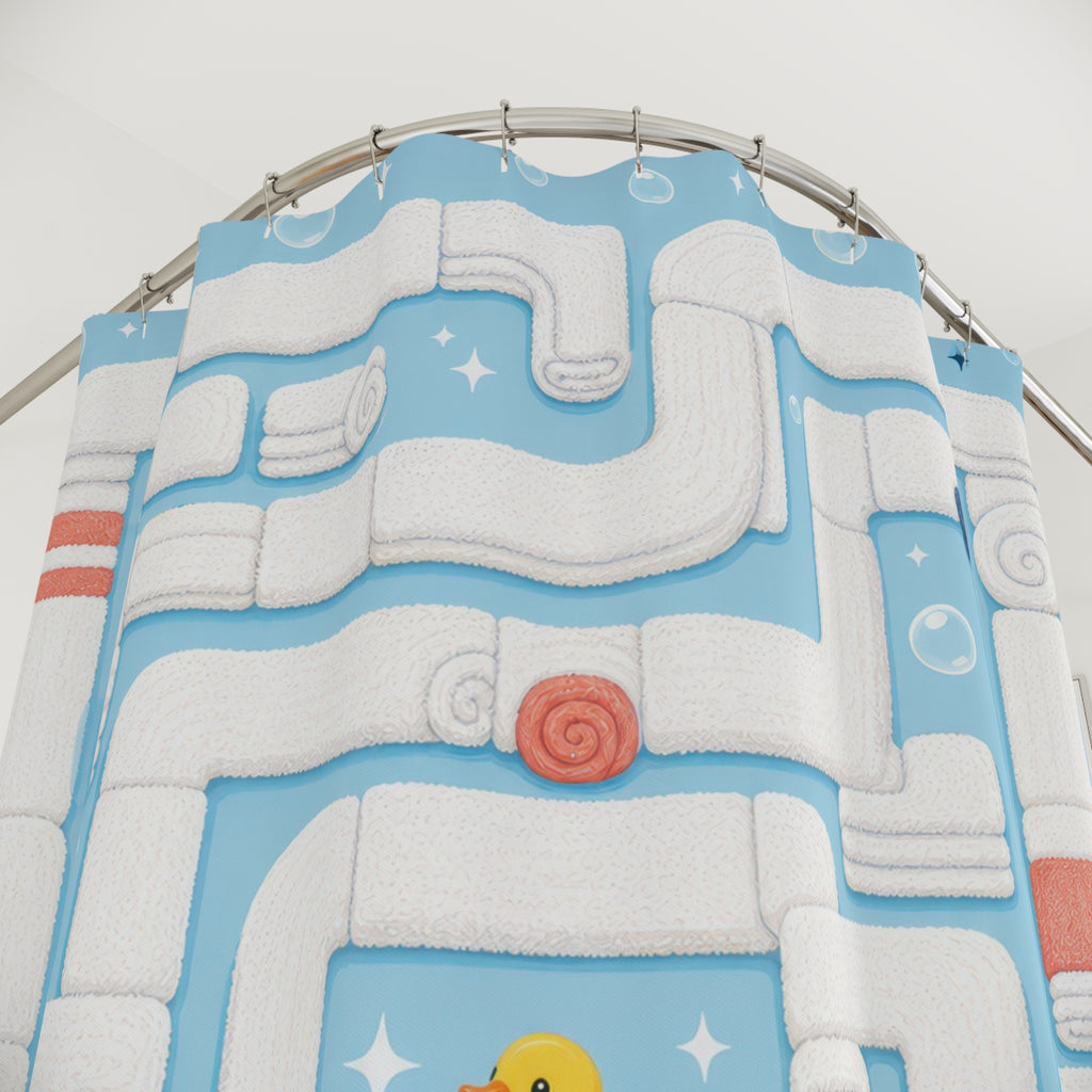 Rubber Duck Pipe Maze Shower Curtain