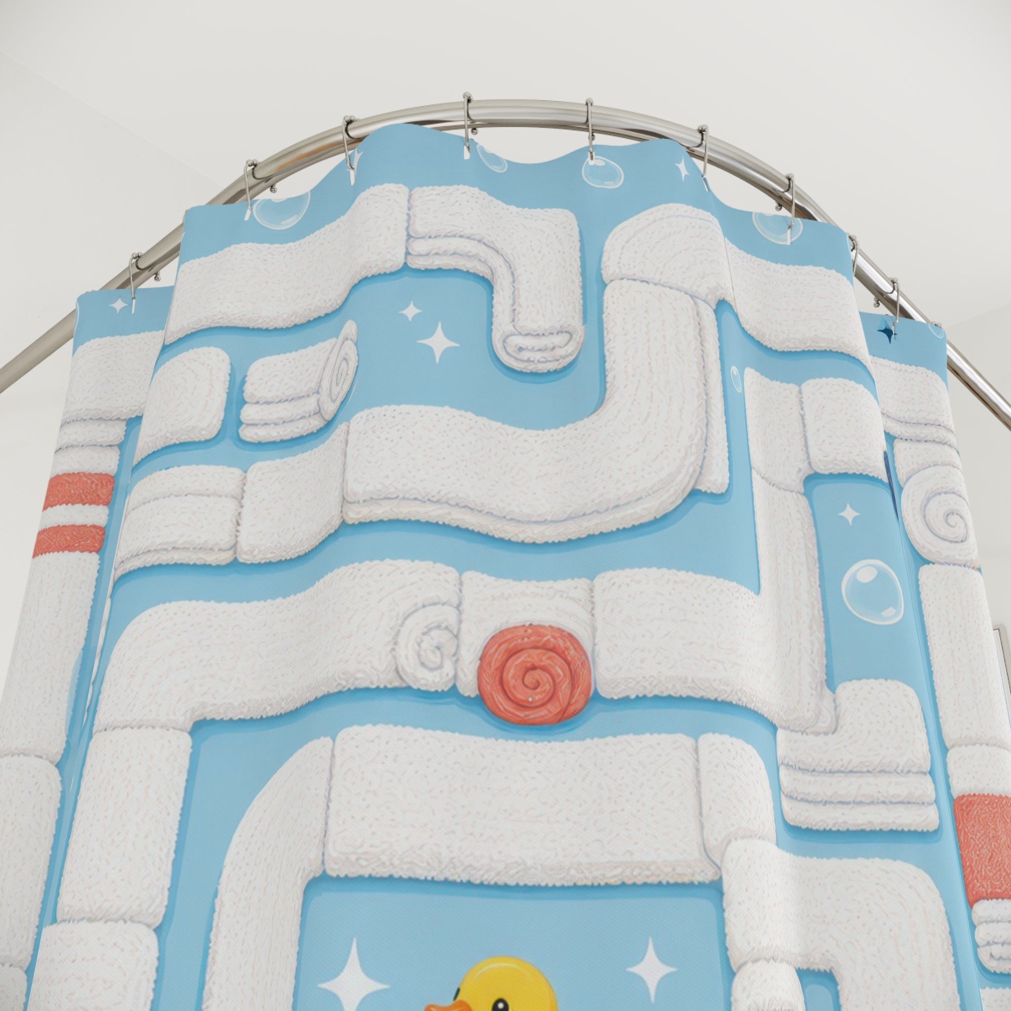 Rubber Duck Pipe Maze Shower Curtain