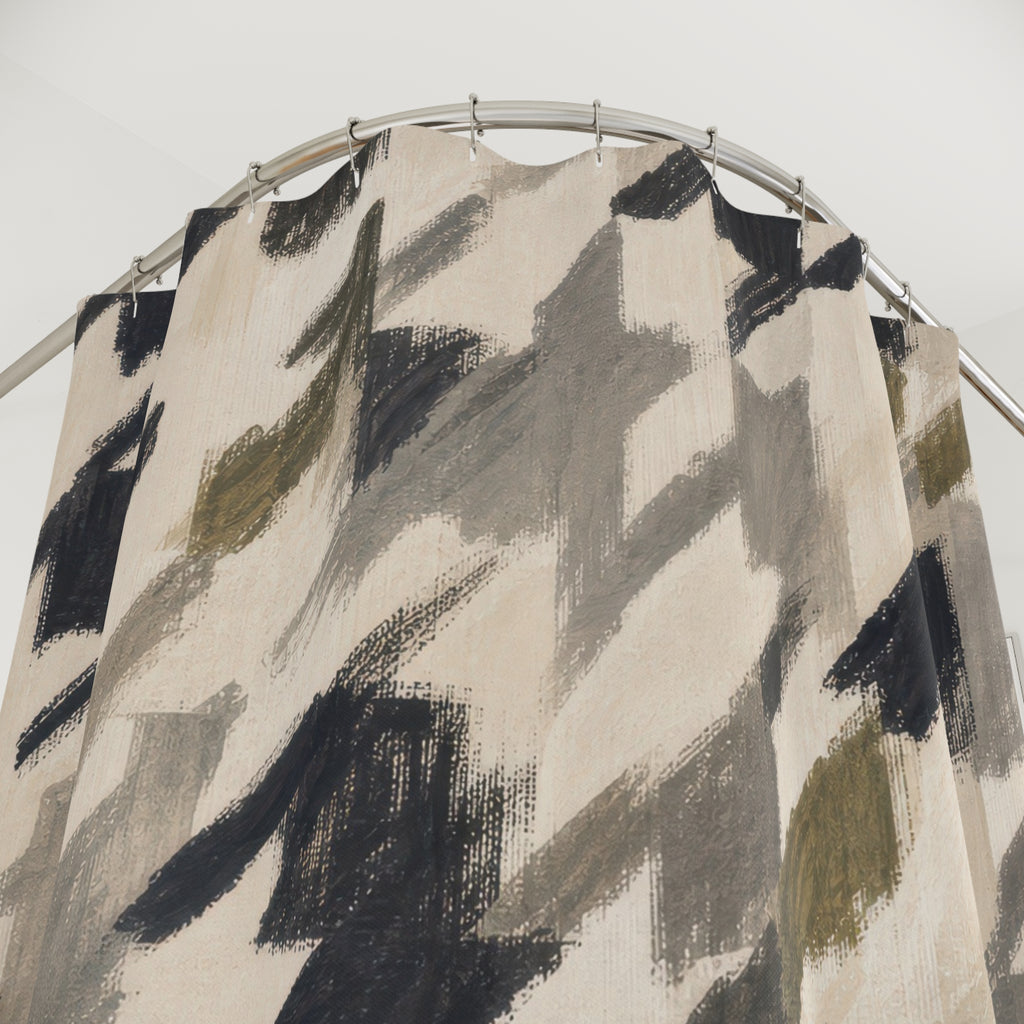 Painterly Houndstooth Shower Curtain