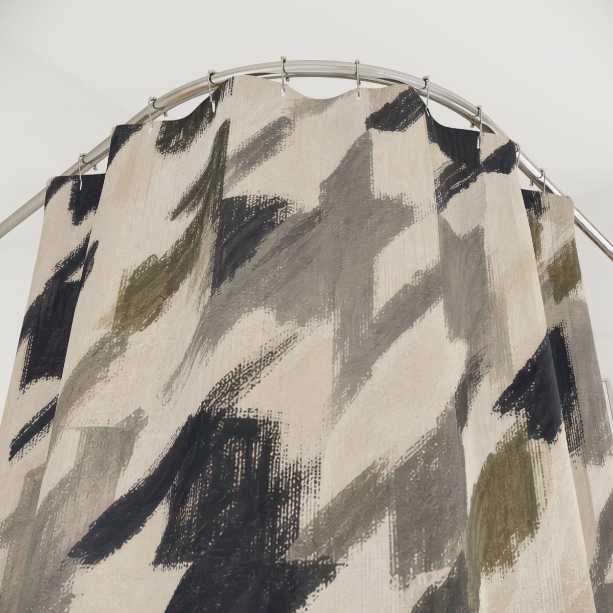 Painterly Houndstooth Shower Curtain