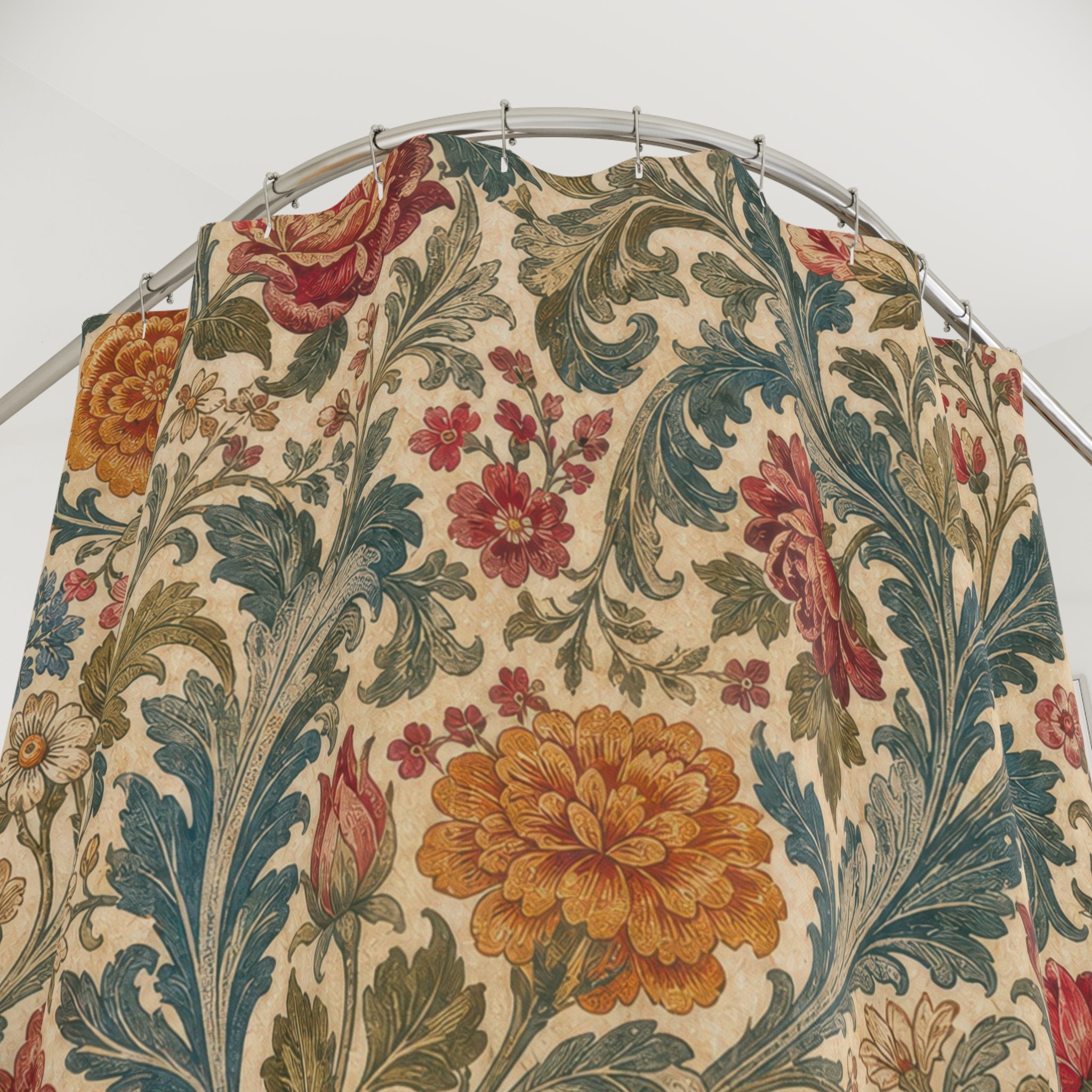 Arts and Crafts Rose Vine Shower Curtain
