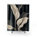 Cream Calla Leaf Black Floral Shower Curtain