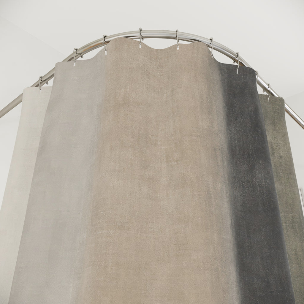 Gray Black Beige Watercolor Gradient Shower Curtain