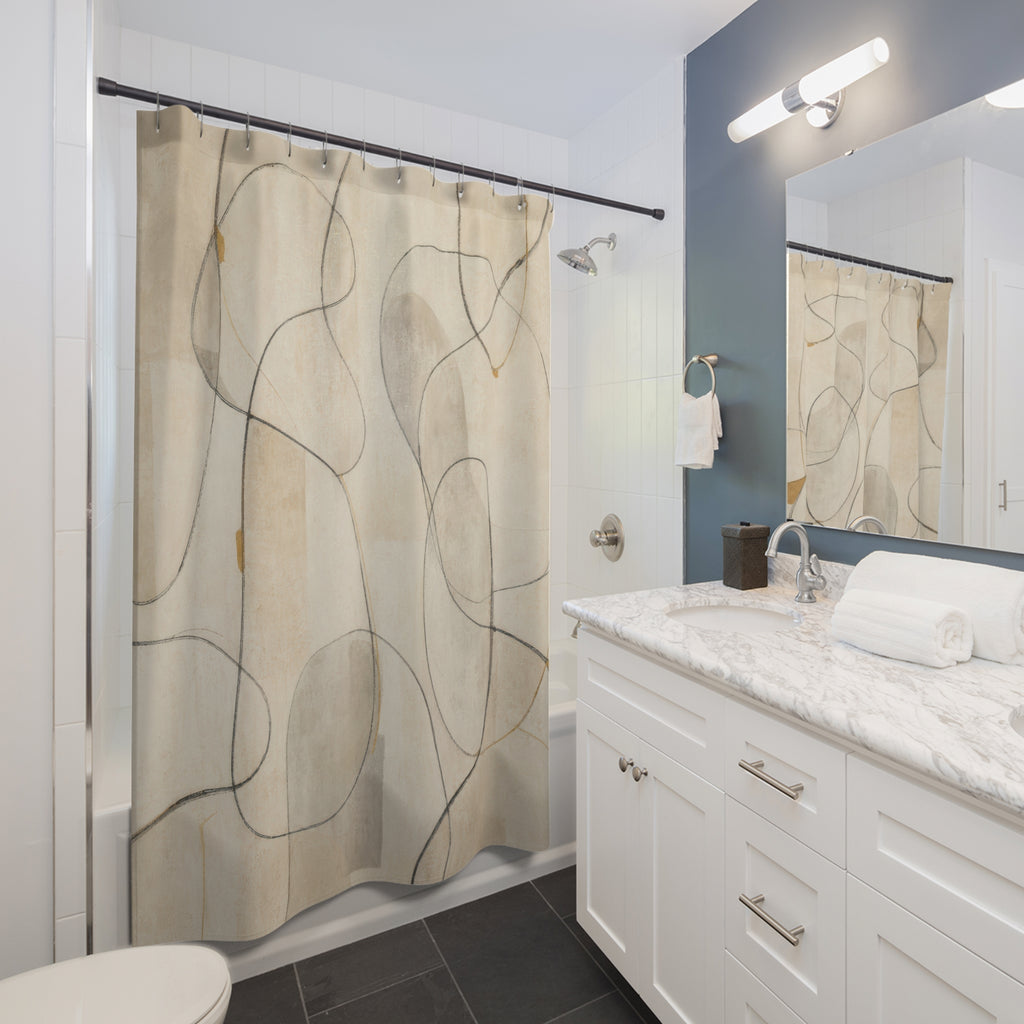Minimalist Line Abstract Shower Curtain