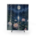Moonlit Water Lily Pond Shower Curtain