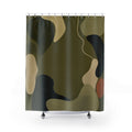 Olive Biomorphic Gallery Art Shower Curtain