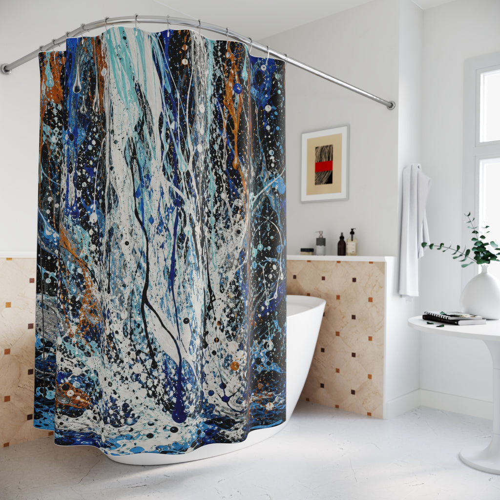 Action Painting Waterfall Print Shower Curtain