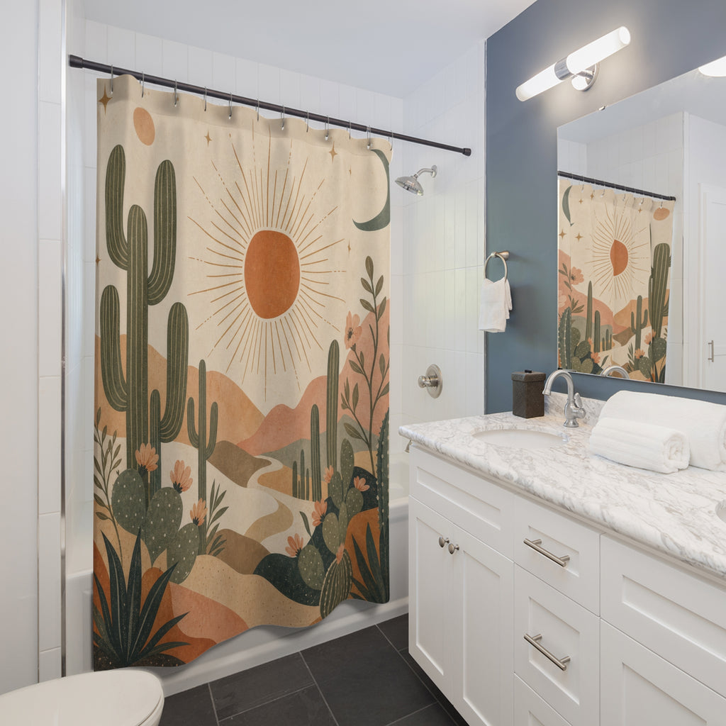 Cactus Desert Sunset Shower Curtain