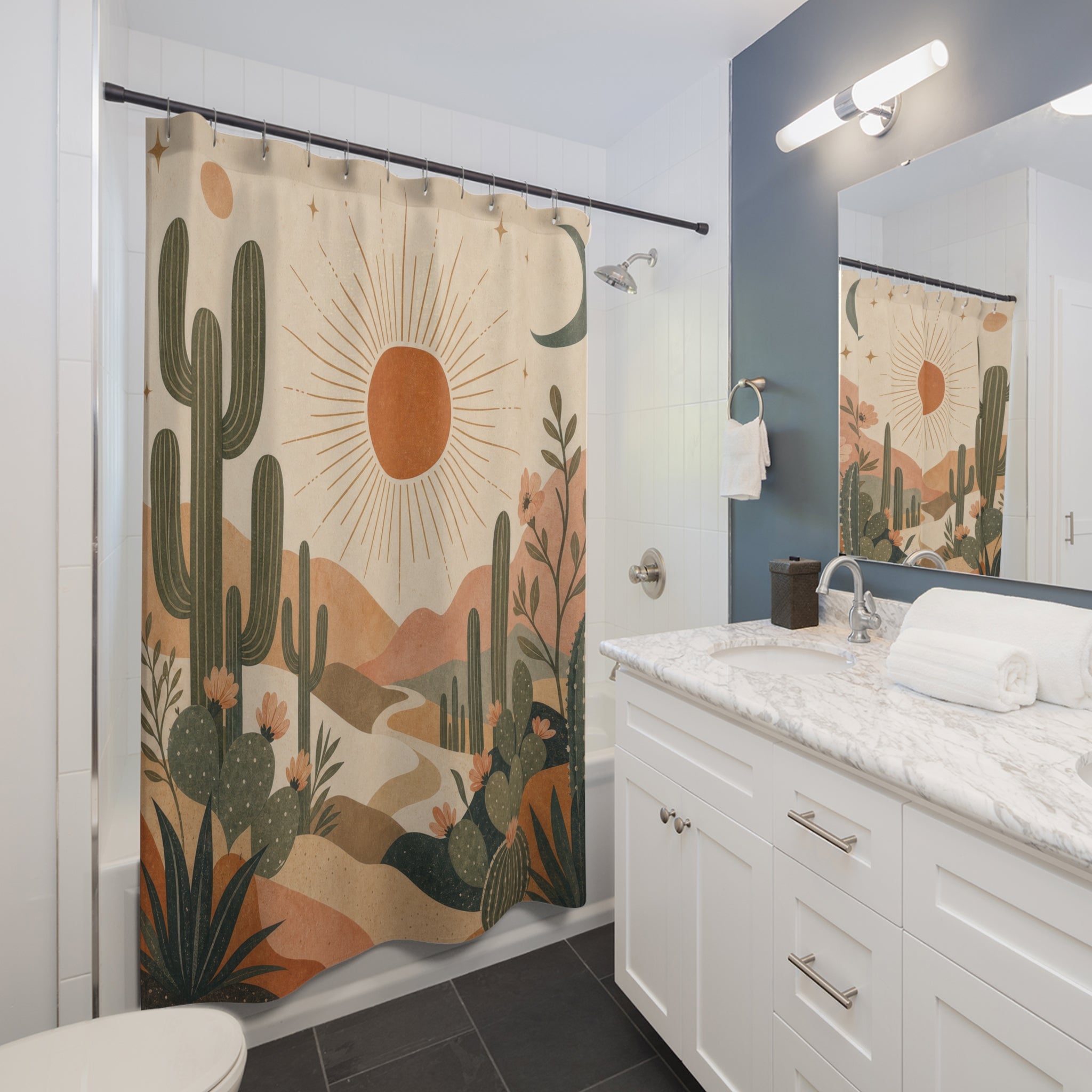 Cactus Desert Sunset Shower Curtain