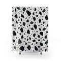 Black White Speckle Shower Curtain