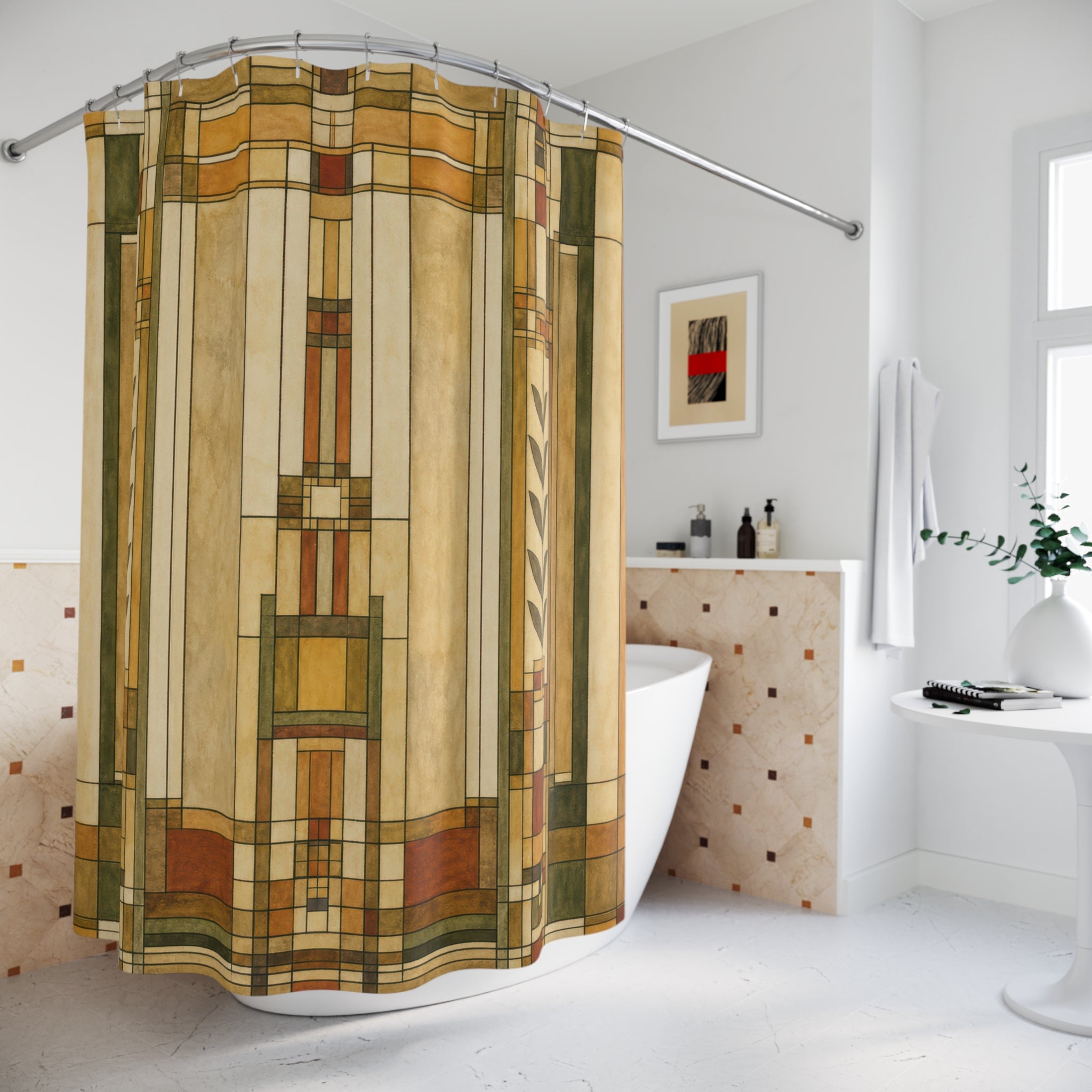 Prairie Art Glass Shower Curtain