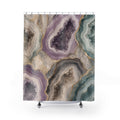Teal Lavender Geode Shower Curtain
