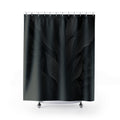 Black Floral Shower Curtain, Dark Botanical Bath Decor, Tone on Tone Leaf Pattern, Moody Guest Bathroom Decor, Black Garden Style Decor