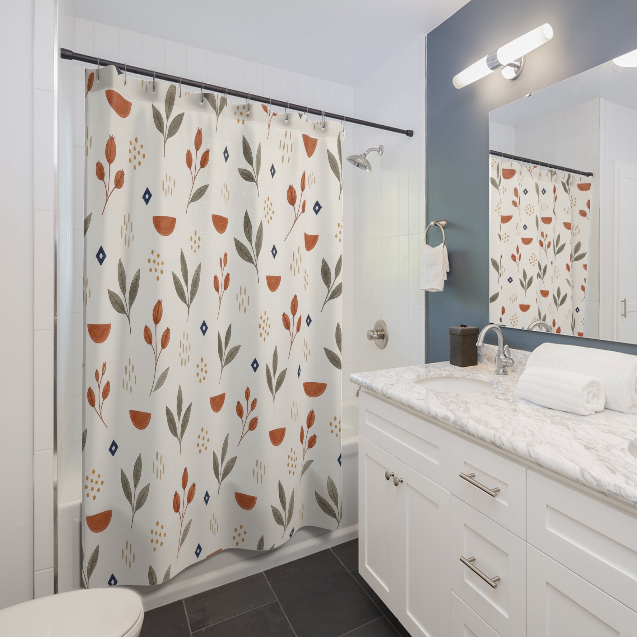 Burnt Orange Terracotta Shower Curtain: Burnt Orange Shower Cu