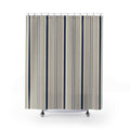 Navy Gray Cream Pinstripe Shower Curtain