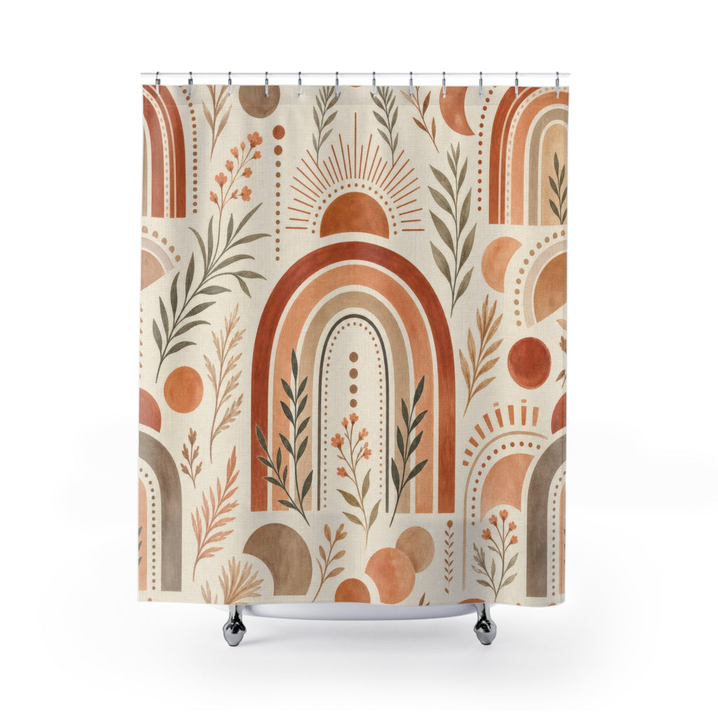 Terracotta Sun Arch Shower Curtain