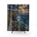 Oil Sea Cliffs Wild Grass Shower Curtain