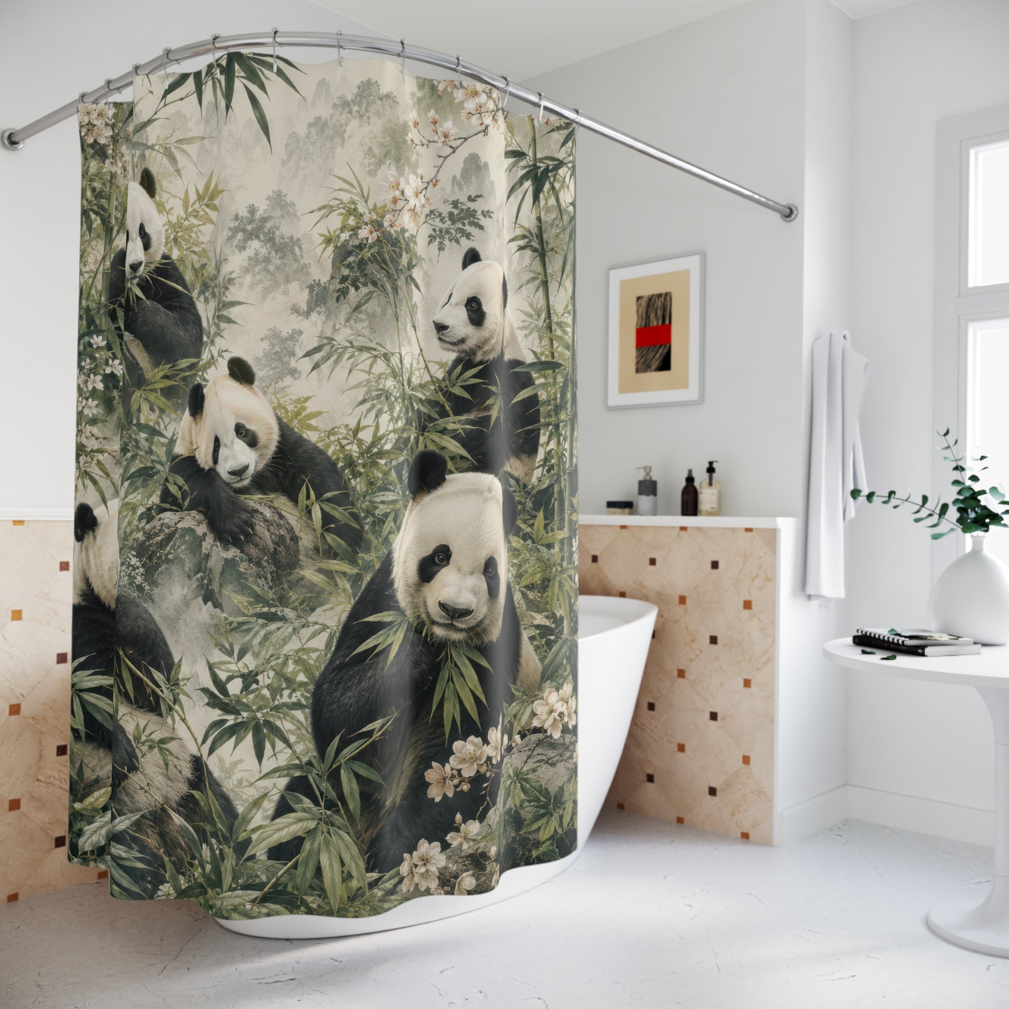 Panda Shower Curtain: Bamboo Forest