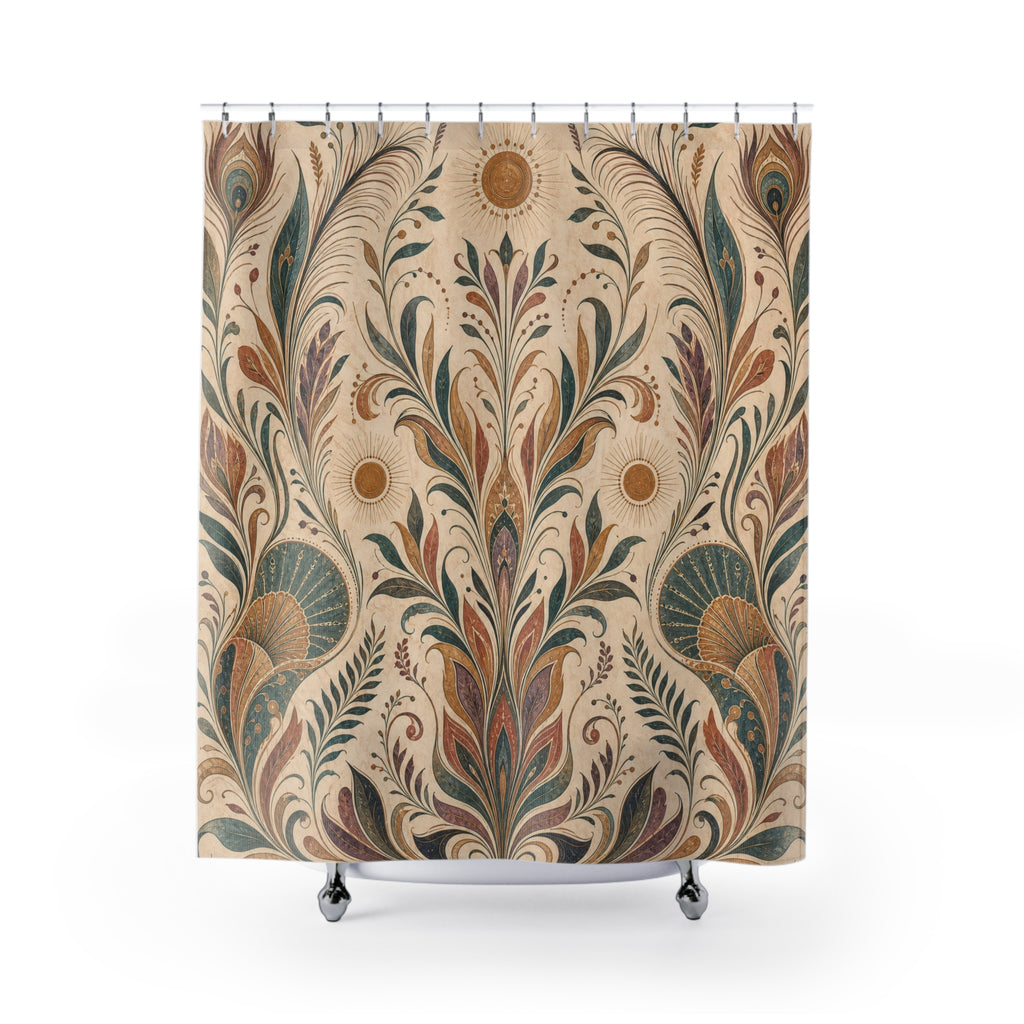 Boho Pampas Botanical Shower Curtain