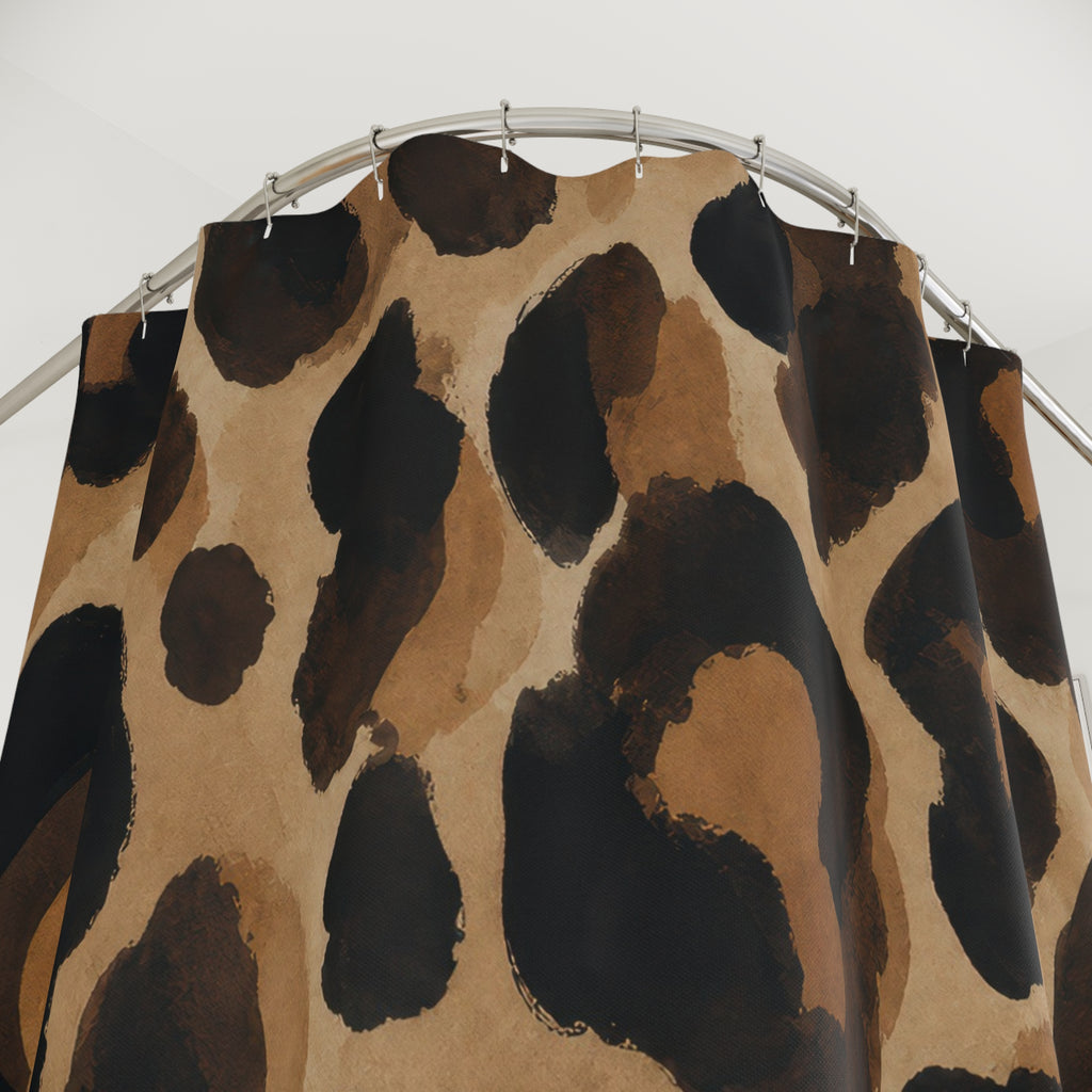Black Brown Animal Print Shower Curtain