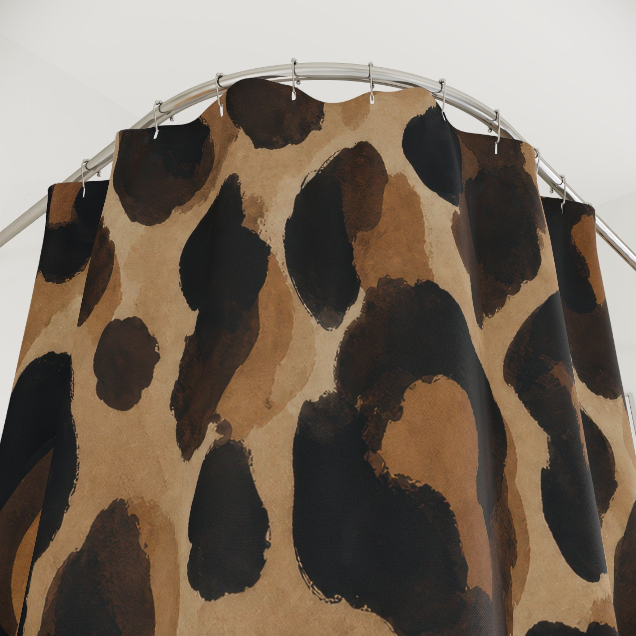 Black Brown Animal Print Shower Curtain