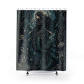 Black Mermaid Moon Ocean Shower Curtain