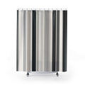 Gray White Minimal Pinstripe Shower Curtain