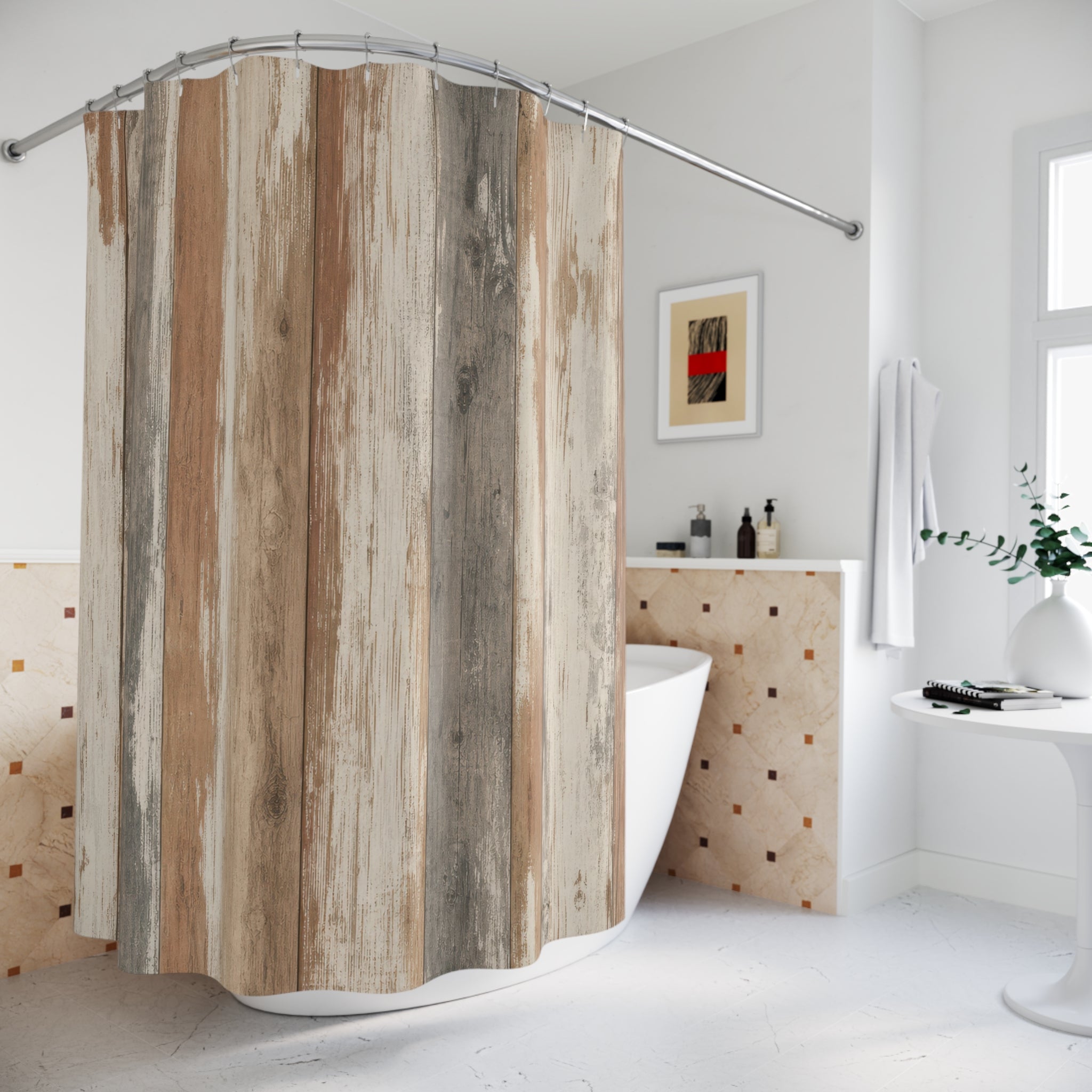 Weathered Barnwood Shower Curtain