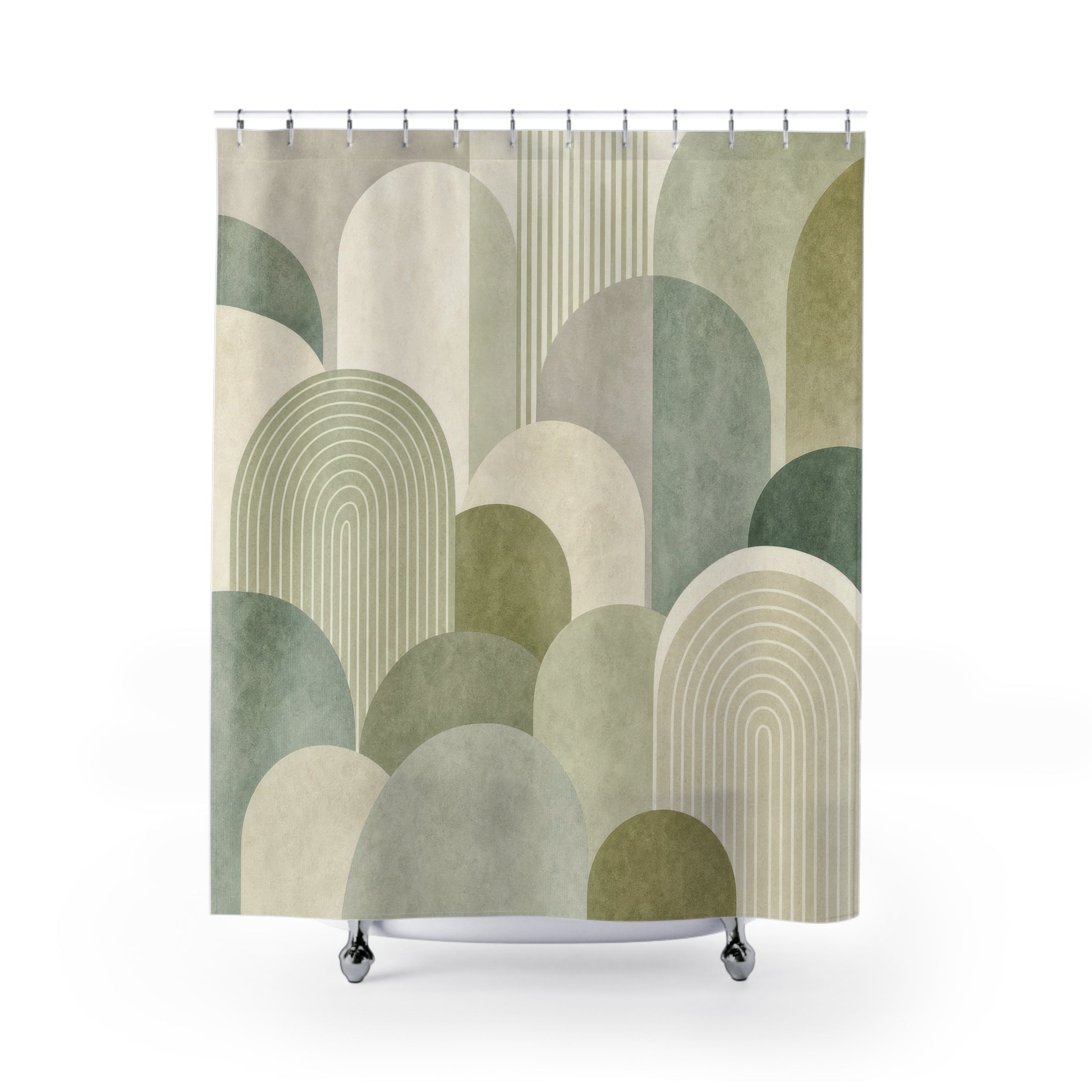 Sage Gray Arc Shower Curtain