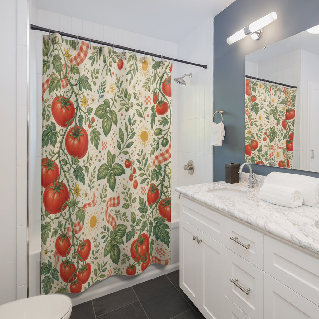 Tomato Girl Red Shower Curtain