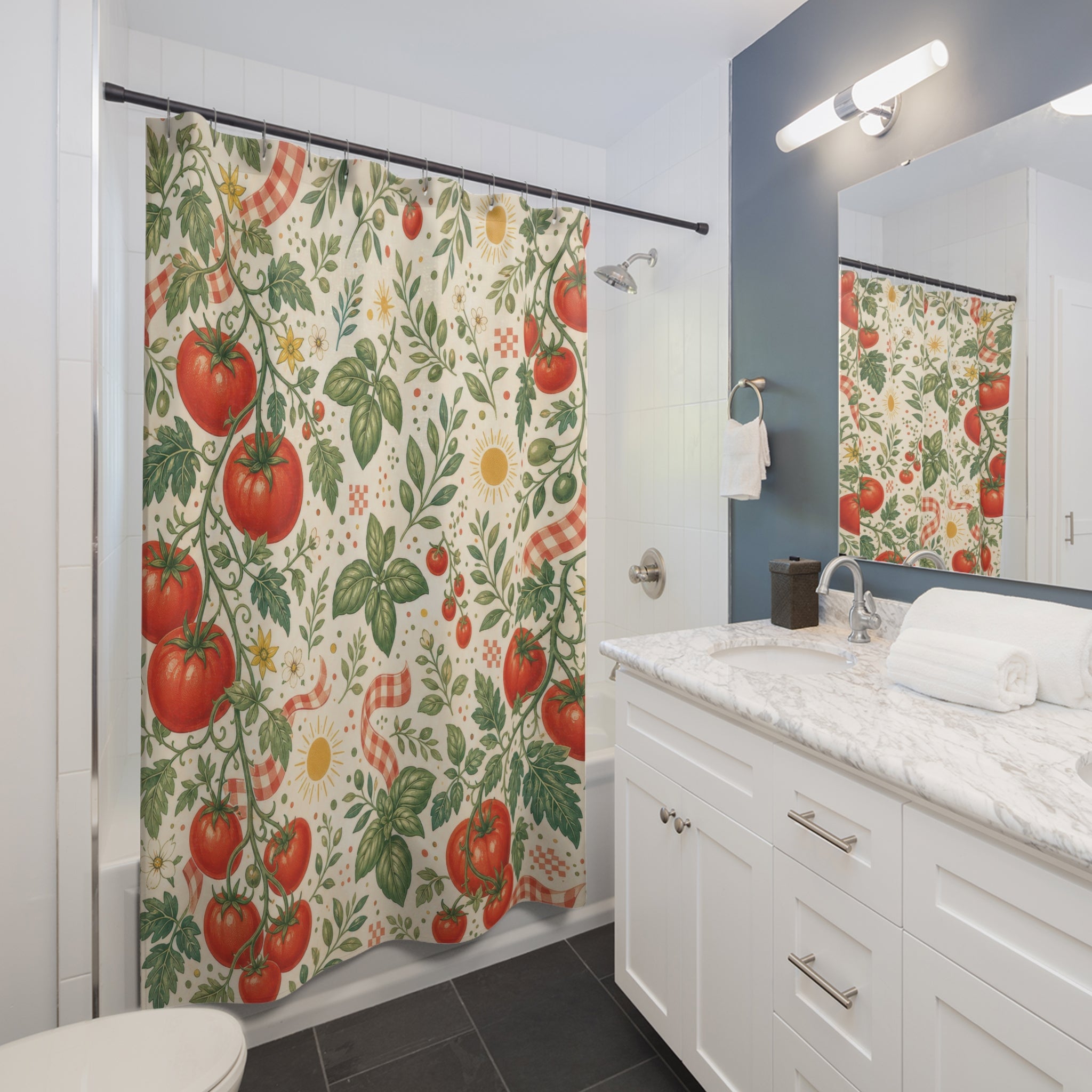 Tomato Girl Red Shower Curtain