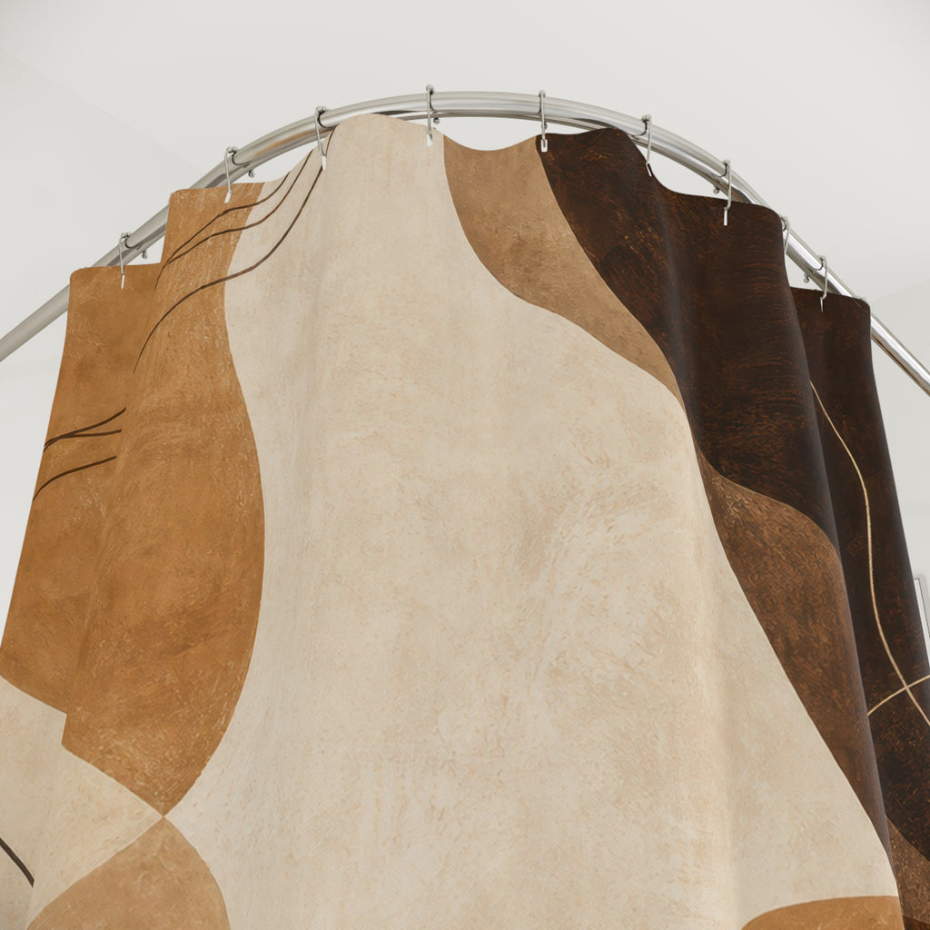Brown Rust Organic Shape Shower Curtain