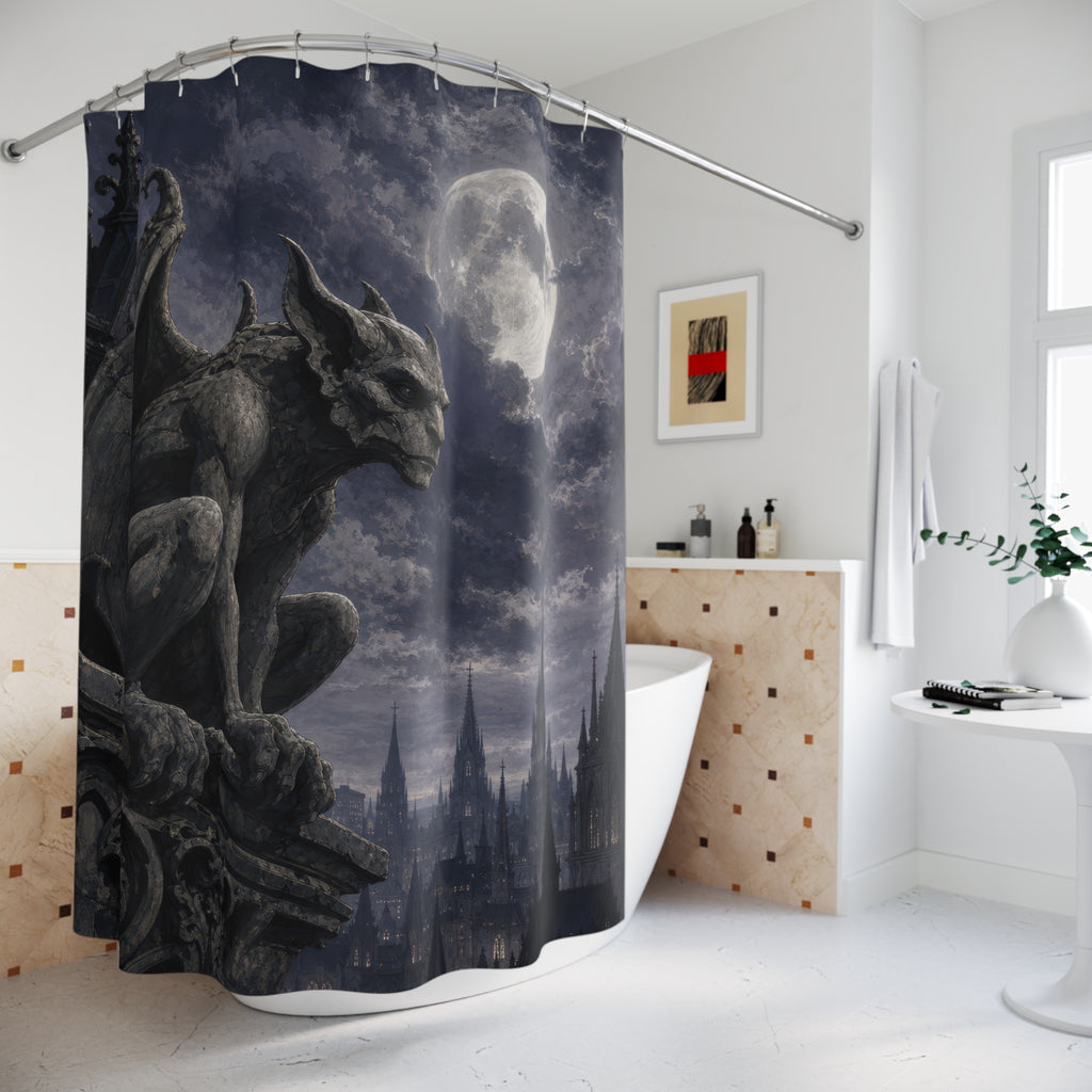 Moonlit Gargoyle Shower Curtain