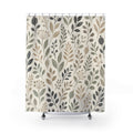 Sage Gray Leaf Vine Shower Curtain