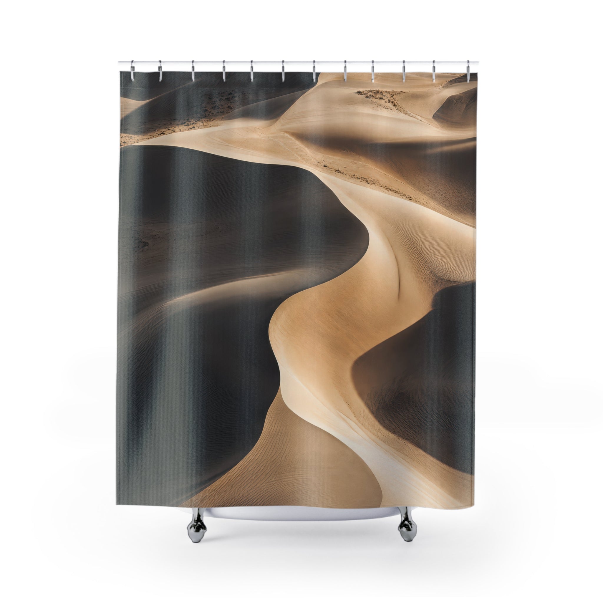 Desert Shower Curtain, Sand Dune Bath Decor, Warm Neutral Landscape Pattern, Nature Guest Bathroom Decor, Beige Spa Style, Warm Desert Style